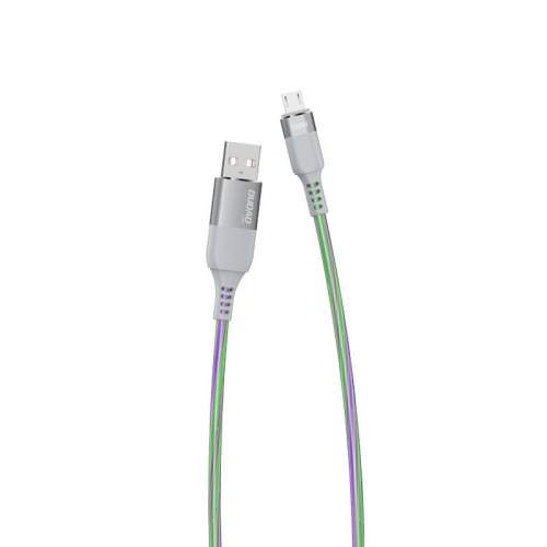 Dudao L9X Flowing Light kabel USB Micro USB 5A 1m šedý