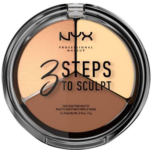 NYX Professional Makeup 3 Steps To Sculpt Face Sculpting Palette Light Konturovací Paletka 5 g