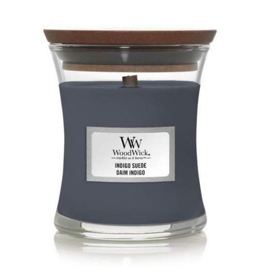 Vonná svíčka WoodWick Indigo Suede 85g