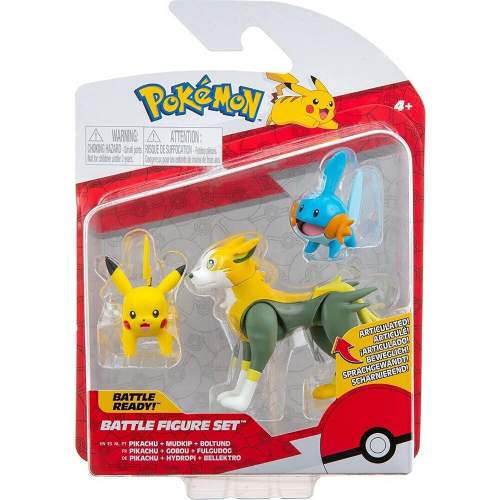 Pokémon akční figurky 3-Pack Mudkip, Pikachu a Boltund 5cm