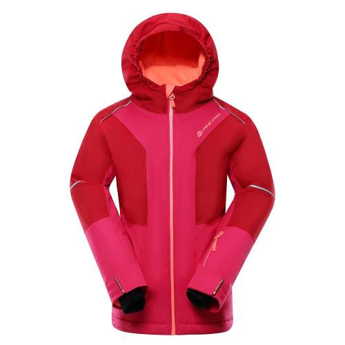Alpine Pro lyžařská bunda MIKAERO 3 růžovo-červená 152/158