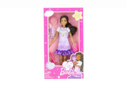 Mattel Barbie Moje První Barbie panenka - Černovláska s pudlíkem HLL18