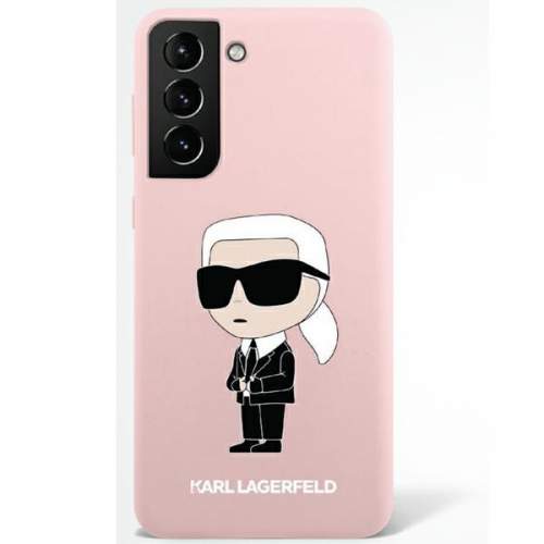 Karl Lagerfeld KLHCS23LSNIKBCP Samsung Galaxy S23 Ultra pevné pouzdro růžové silikonové ikonické