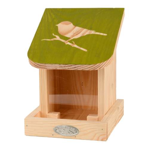 ESSCHERT DESIGN Krmítko DIAPOZITIV, 15x17x20cm, přírodní/zelená