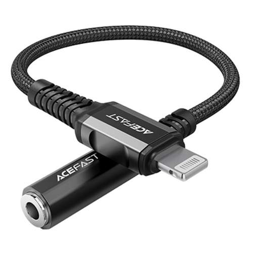 Acefast audio kabel MFI Lightning - 3,5 mm mini jack (samice) 18 cm, AUX černý (C1-05 černý)