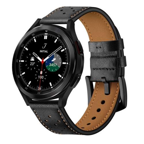 Tech-protect Kožené hodinky Samsung Galaxy Watch 4 40/42/44/46 mm černé