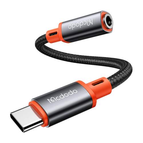 Mcdodo USB-C na AUX mini jack 3,5 mm audio adaptér Mcdodo CA-7561, DAC, 0,11 m (černý)