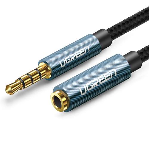 Ugreen AV118 prodlužovací audio kabel 3.5mm mini jack M/F 1m, modrý (40673)