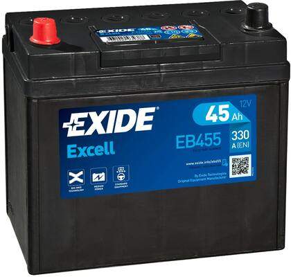 Exide Excell 12V 45Ah 300A EB455