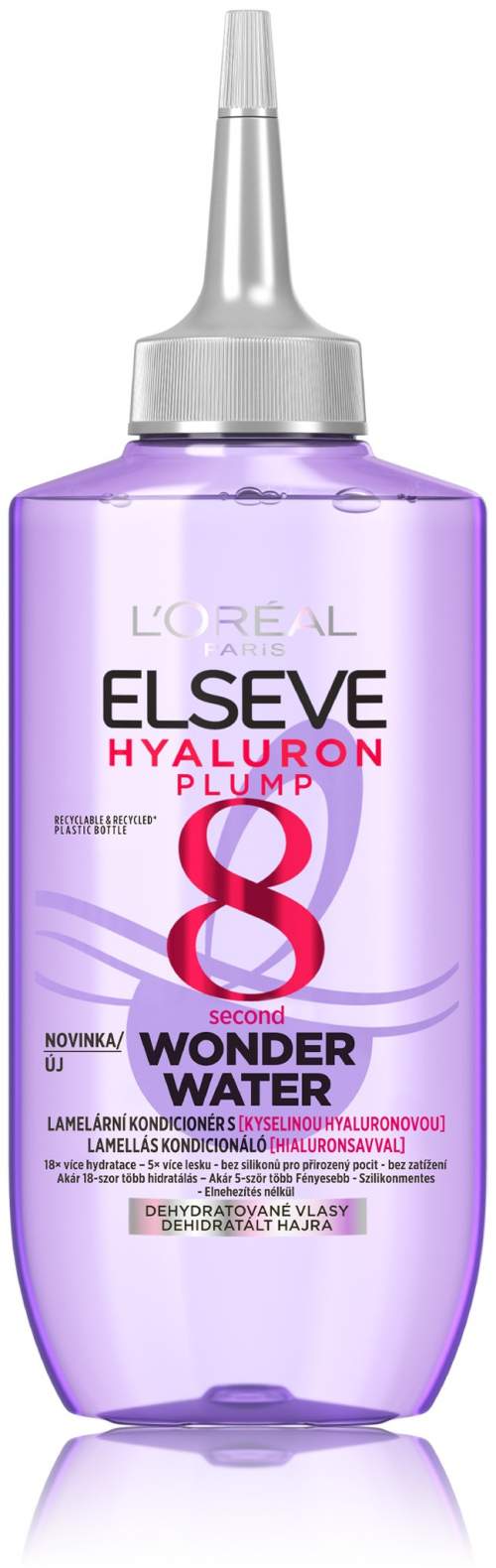 L'Oréal Paris Elseve Hyaluron Plump 8 Second Wonder Water lamelární kondicionér pro intenzivní hydrataci vlasů 200 ml pro ženy