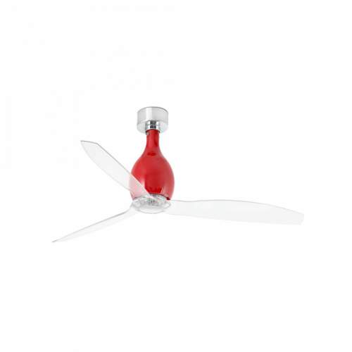 FARO MINI ETERFAN M, červená/transparentní, stropní ventilátor s DC motorem