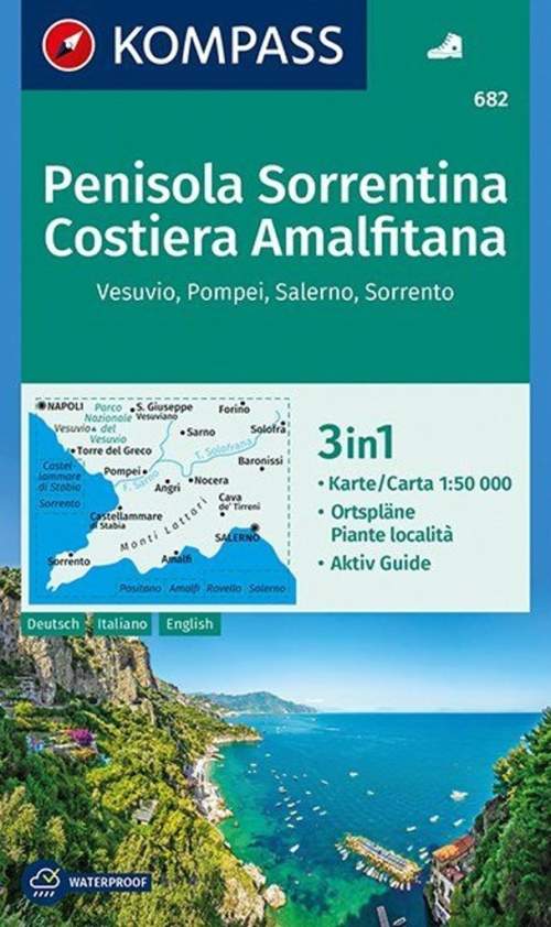 Kompass 682 Penisola Sorrentina, Costiera Amalfitana, Vesuvio 1:50 000 turistická mapa