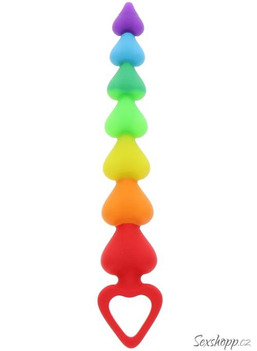 ToyJoy Rainbow Heart Beads (21 cm)