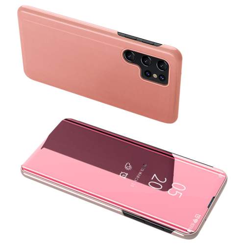 MG Clear View knížkové pouzdro na Samsung Galaxy S23 Ultra, růžové