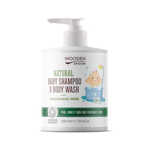 Dětský sprchový gel a šampon na vlasy 2v1 bez parfemace WoodenSpoon 300 ml