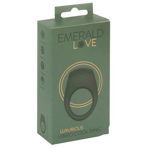 Emerald Love - cordless, waterproof vibrating penis ring (green)