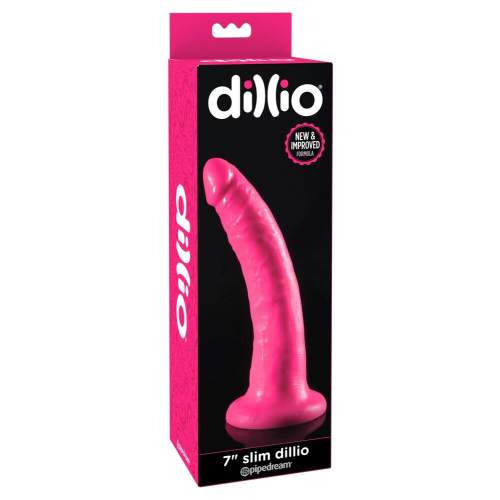 Pipedream Dillio 7 Inch Slim - realistické dildo s přísavkou (18 cm) - růžové