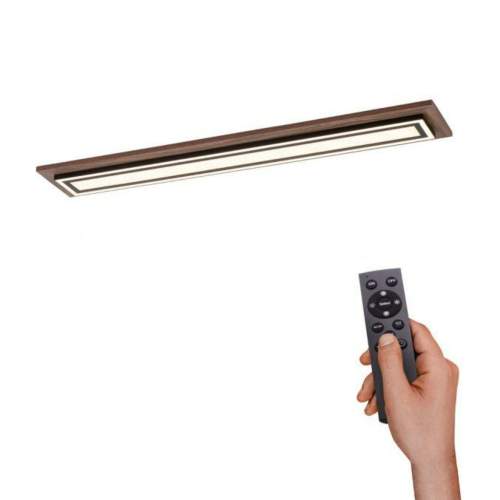 Stropní svítidlo dřevěné podlouhlé včetně LED s dálkovým ovládáním - Ajdin