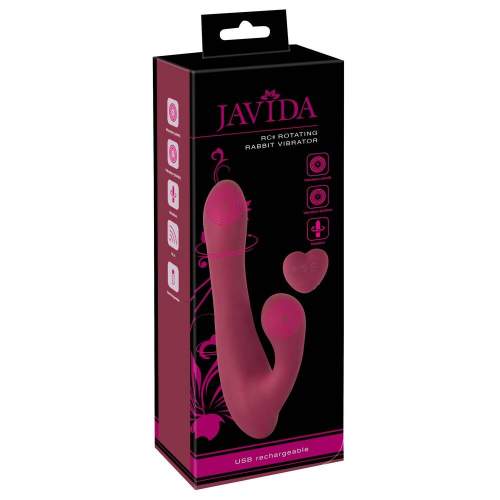 Javida - cordless, radio, rotating pearl clitoral lever vibrator (red)