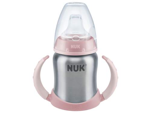 NUK FC lahvička na učení nerez růžová 125 ml