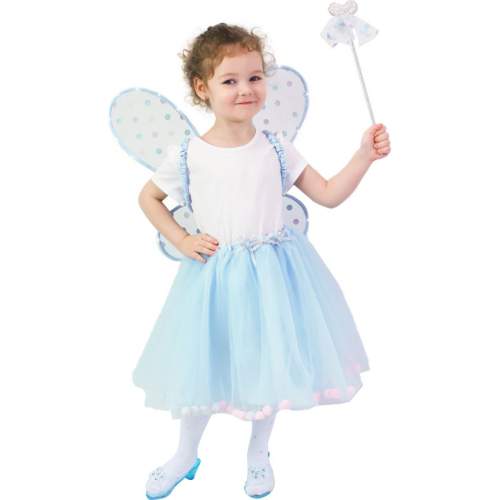 RAPPA Dětský kostým tutu sukně víla Modřenka se svítícími křídly e-obal