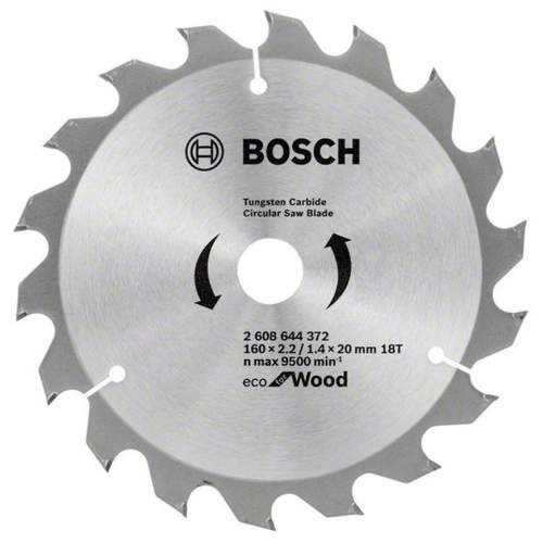 Bosch Pilový kotouč eco for wood 160x2,2/1,4x20/16mm 18t 2608644372