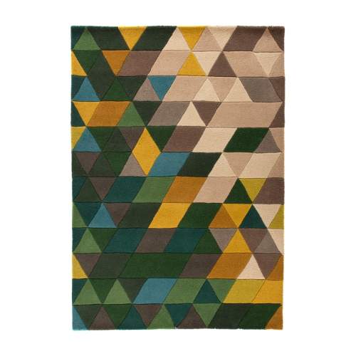 Flair Rugs koberce Ručně všívaný kusový koberec Illusion Prism Green/Multi - 120x170 cm Vícebarevná, Velké (190x270 cm a větší), Bavlna