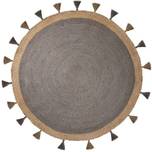 Flair Rugs koberce Kusový koberec Lunara Jute Circle Grey