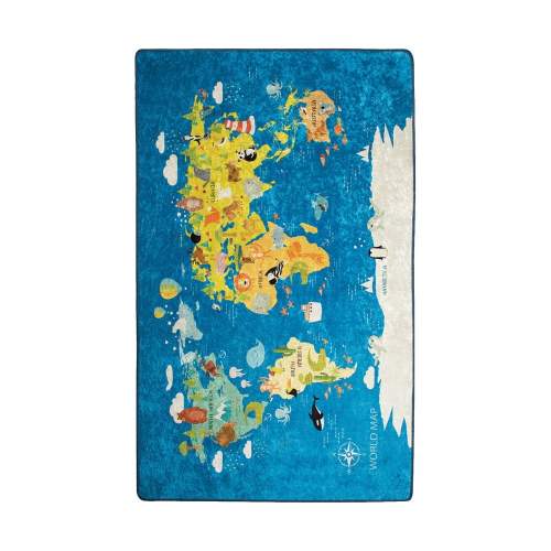 Dětský koberec World Map, 140 x 190 cm