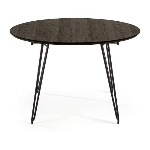 Tmavě šedý rozkládací jídelní stůl Kave Home Norfort, ⌀ 120 cm