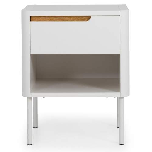 Matně bílý lakovaný noční stolek Tenzo Switch 45 x 39 cm