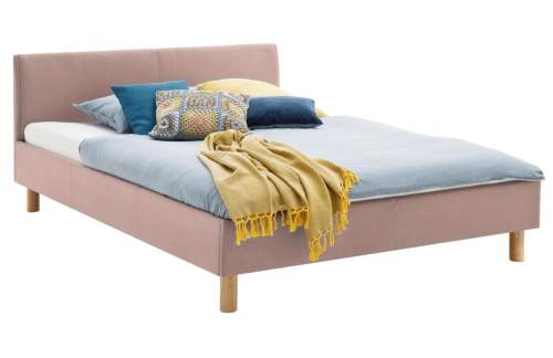 Světle růžová dvoulůžková postel Meise Möbel Lena, 120 x 200 cm