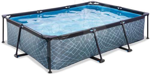 EXIT Kamenný bazén 300x200x65cm s filtrační pumpou - šedý