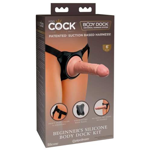 King Cock Elite Beginner's - attachable dildo with harness (natural)