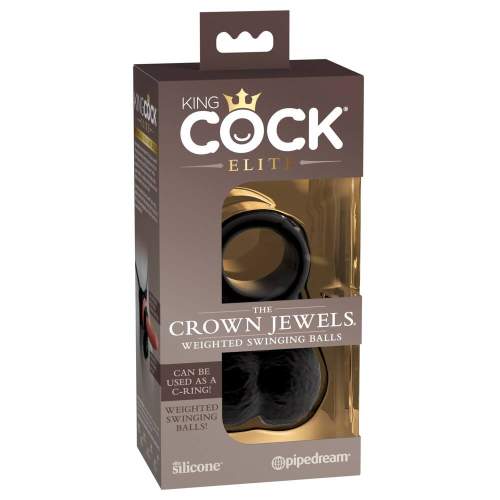 King Cock Elite Crown Jewels - Swing Penis (Black)