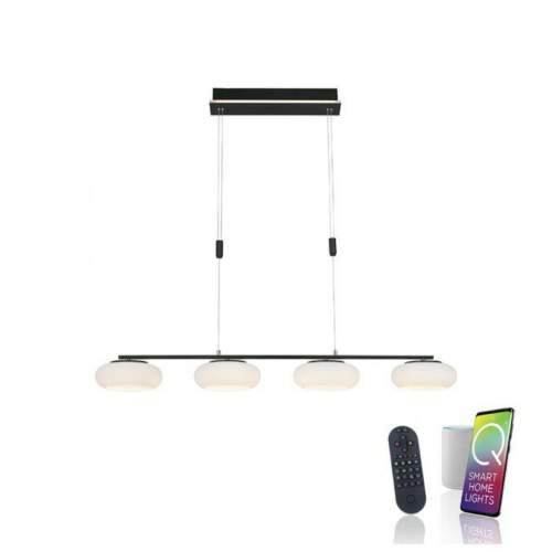 Paul Neuhaus Q ETIENNE závěsné svítidlo Smart Home, černá, podlouhlé, 4 ramenné ZigBee 2700-5000K - PAUL NEUHAUS
