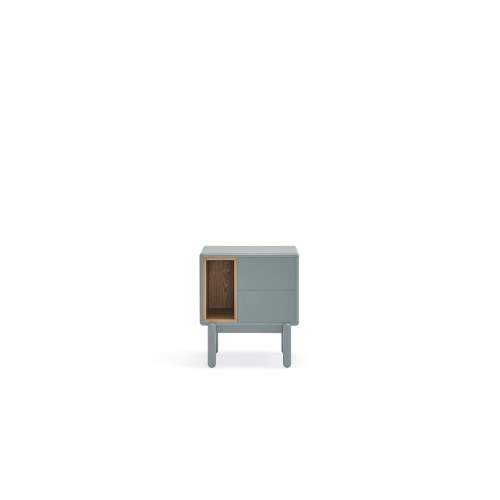 Šedo modrý dubový noční stolek Teulat Corvo 48 x 35 cm