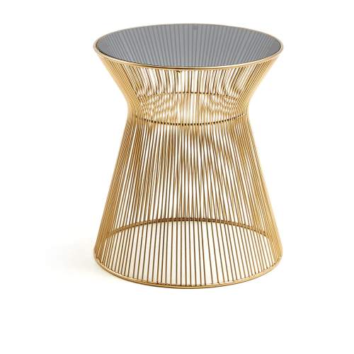 Kave Home Zlatý skleněný kulatý odkládací stolek LaForma Jolene 40 cm