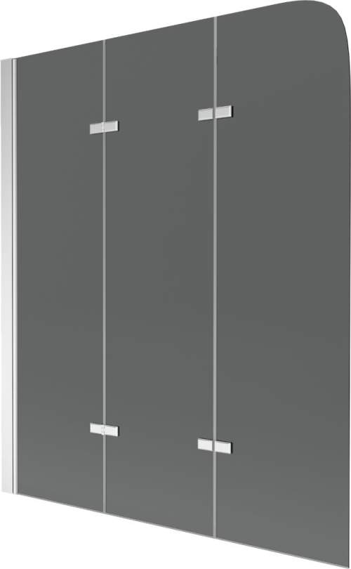Sprchová zástěna na vanu MEXEN FELIX tříkřídlá, šedé sklo, 120x140 cm 890-120-003-01-40