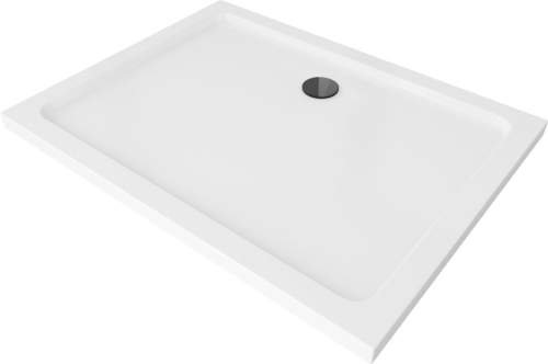MEXEN/S Flat sprchová vanička obdelníková slim 140 x 90 cm, bílá + černý sifon 40109014B