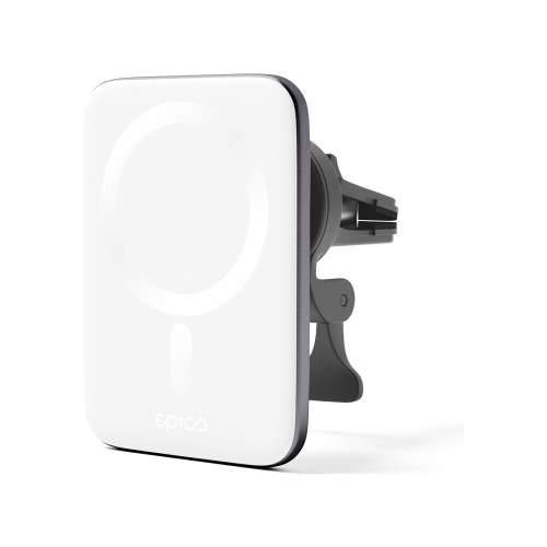 EPICO ultratenká bezdrátová autonabíječka, MagSafe kompatibilní, stříbrná / bílá 9915101300218