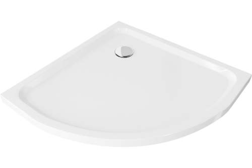 Sprchová vanička MEXEN SLIM polokruhová, bílá, 80 x 80 cm + Sifon