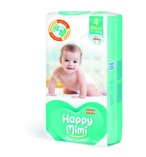 Happy Mimi Flexi Comfort dětské plenky 4 maxi 38 ks
