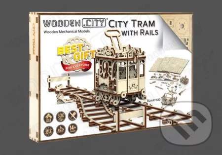 WOODEN CITY 3D puzzle Tramvaj s kolejemi 273 dílů
