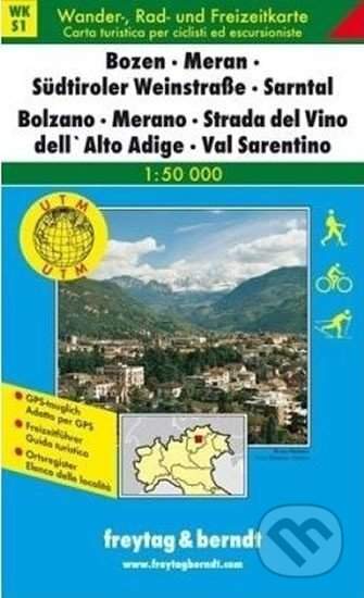 Freytag a Berndt WK S1 Bolzano, Merano, Val Sarentino 1:50 000 turistická mapa