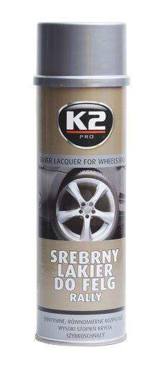 K2 SILVER LACQUER FOR WHEELS RALLY stříbrný lak na kola 500 ml
