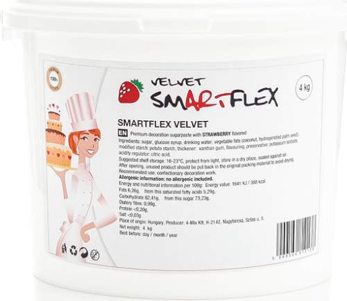 4-Mix Smartflex Velvet Jahoda 4 kg (Potahovací a modelovací hmota na dorty) /D_0045