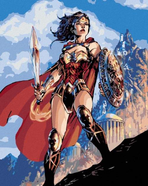 Malování podle čísel: Wonder Woman meč a štít