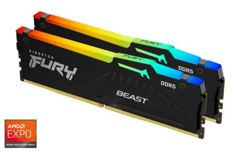 Kingston Fury Beast 64GB 5600MHz DDR5 CL36 DIMM (2x32GB) RGB EXPO