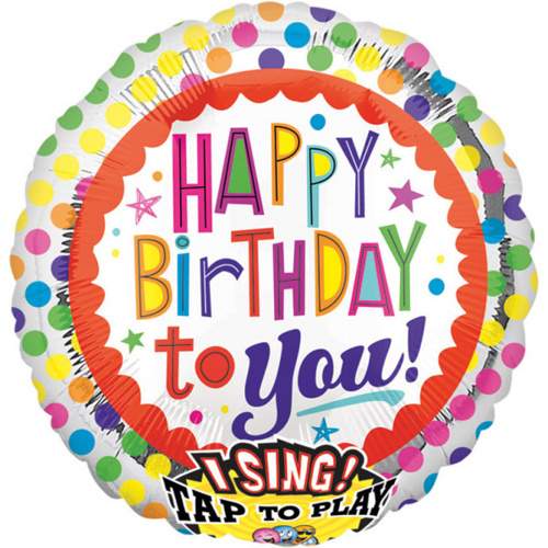 Amscan Foliový zpívající balonek Happy Birthday 71 cm